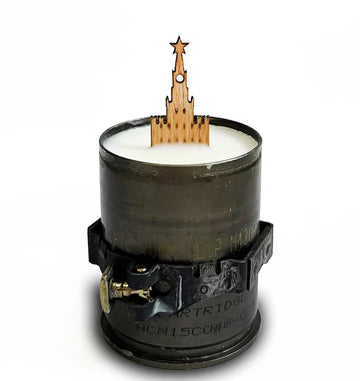 Upcycled 40 mm Grenade Shell Candle | Handmade Soy Wax Trench-Art Gift from Ukraine | Patriotic Décor for Veterans & Collectors